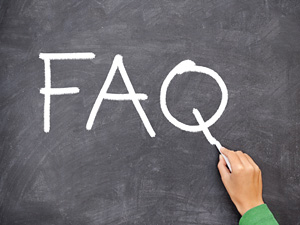 FAQ on chalkboard
